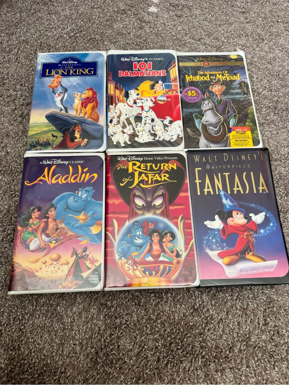 Disney VHS Movie Set - Blue, Red, Purple, Black Covers